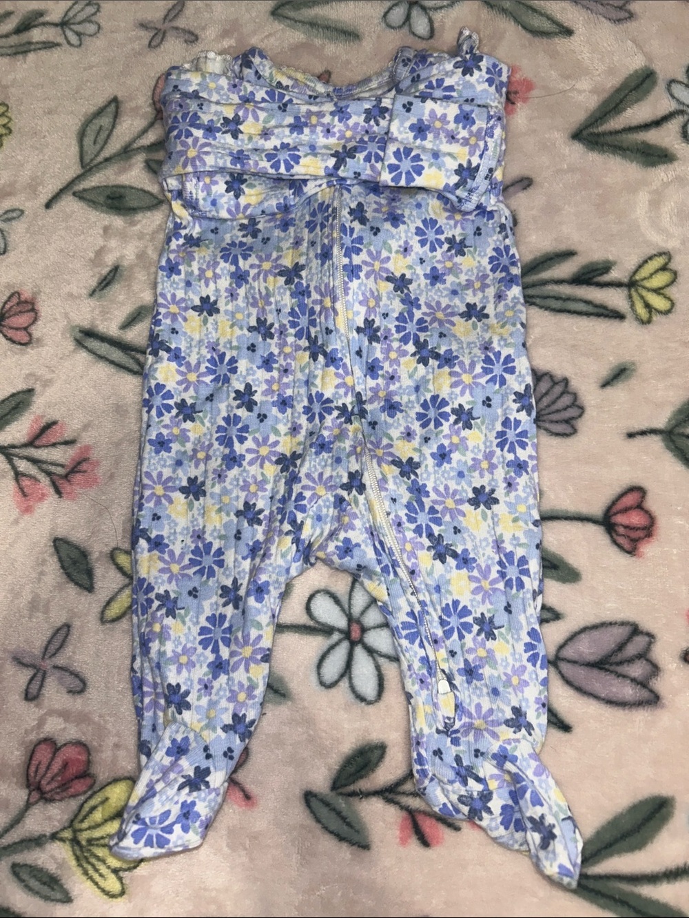 Carter's Purple and Yellow Floral Footed Romper